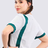 BLUSA BLANCA CUELLO REDONDO RVC