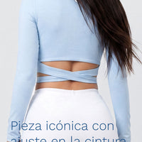 BUZO MANGA LARGA BABY BLUE CUELLO EN V CRUZADO CDC