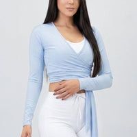 BUZO MANGA LARGA BABY BLUE CUELLO EN V CRUZADO CDC