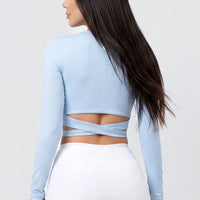 BUZO MANGA LARGA BABY BLUE CUELLO EN V CRUZADO CDC