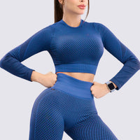 BUZO AZUL AJUSTADO Y TEXTURIZADO RVC