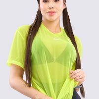 CAMISETA EN MALLA AMARILLO NEÓN CLARO RVC