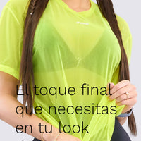 CAMISETA EN MALLA AMARILLO NEÓN CLARO RVC