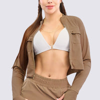 CHAQUETA CHOCOLATE CIERRE FRONTAL CCR