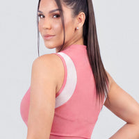 CROPTOP COLOR ROSADO MALLA TRANSPIRABLE CCR