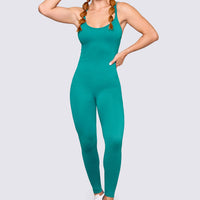 ENTERIZO SEAMLESS COLOR VERDE JADE, CON TIRANTES PERFECTO PARA CUALQUIER ACTIVIDAD DEPORTIVA.