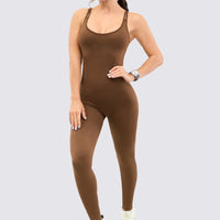 Enterizo seamless color chocolate, perfecto para cualquier ocasión.