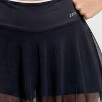 FALDA DEPORTIVA NEGRA CON CAPA DE MALLA RVC