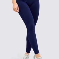 LEGGINGS SEAMLESS COLOR AZUL MARINO CON TALLE ALTO, MUY ELÁSTICO, COMPRA AHORA.