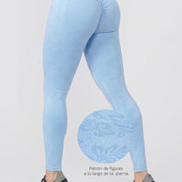 LEGGING AZUL CON PATRÓN FLORAL CDC