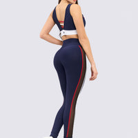 LEGGINGS AZUL MARINO CON PANELES LATERALES DE MALLA RVC