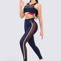 LEGGINGS AZUL MARINO CON PANELES LATERALES DE MALLA RVC