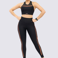 LEGGINGS NEGRO CON VENA TERRACOTA RVC