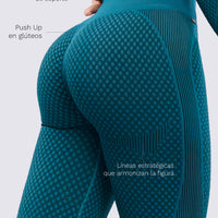 LEGGINGS SEAMLESS TEXTURA VERDE TURQUESA RVC