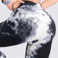 LEGGINGS SEAMLESS TYE DYE NEGRO/BLANCO RVC