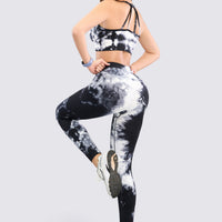LEGGINGS SEAMLESS TYE DYE NEGRO/BLANCO RVC
