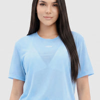 CAMISETA EN MALLA AZUL CLARO CDC