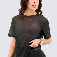 Malla deportiva color negro, estilo oversize perfecta para combinar con cualquier prenda deportiva.