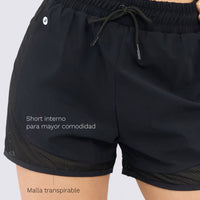 PANTALONETA NEGRA CON MALLAS LATERALES RVC