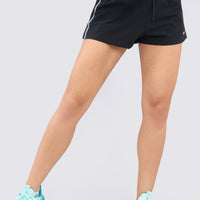 Short running negro, cintura ajustable, short interno, peso ligero y de secado rápido.