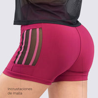 SHORT VINOTINTO MALLA LATERAL RVC
