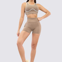 SHORT PUSH UP MOCCA TEXTURA ACANALADA RVC