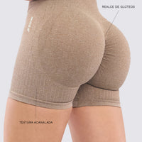 SHORT PUSH UP MOCCA TEXTURA ACANALADA RVC