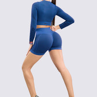 SHORT SEAMLESS TEXTURIZADO AZUL RVC