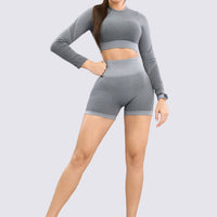 BUZO GRIS AJUSTADO Y TEXTURIZADO RVC