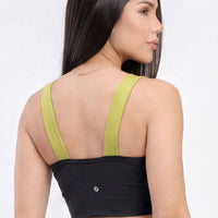 TOP SOPORTE MEDIO NEGRO Y DETALLES EN COLOR VERDE PISTACHO RVC