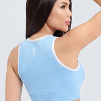 TOP BABY BLUE Y VENAS BLANCAS CDC