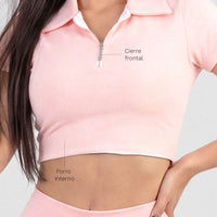 TOP CUELLO ESTILO POLO ROSA MUSE CCR