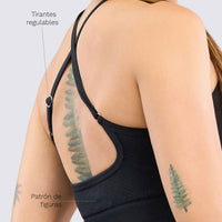 TOP NEGRO CON ESPALDA CRUZADA Y FRUNCIDO FRONTAL RVC