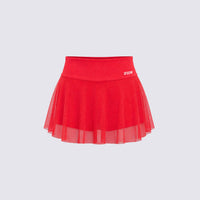 FALDA DEPORTIVA ROJA CON CAPA DE MALLA RVC