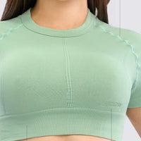 TOP DEPORTIVO VERDE MANGA CORTA RVC