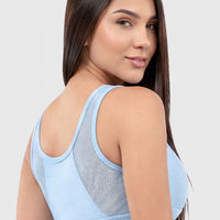 TOP DEPORTIVO BABY BLUE MALLA FRONTAL CDC