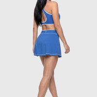 VESTIDO AZUL CUT OUT EN CINTURA CDC