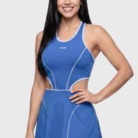 VESTIDO AZUL CUT OUT EN CINTURA CDC