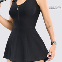 VESTIDO NEGRO CUELLO ESTILO POLO RVC