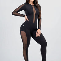 ENTERIZO NEGRO  CON MALLAS INSCRUTADAS RVC