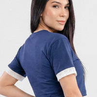 BLUSA  AZUL MARINO CUELLO REDONDO RVC