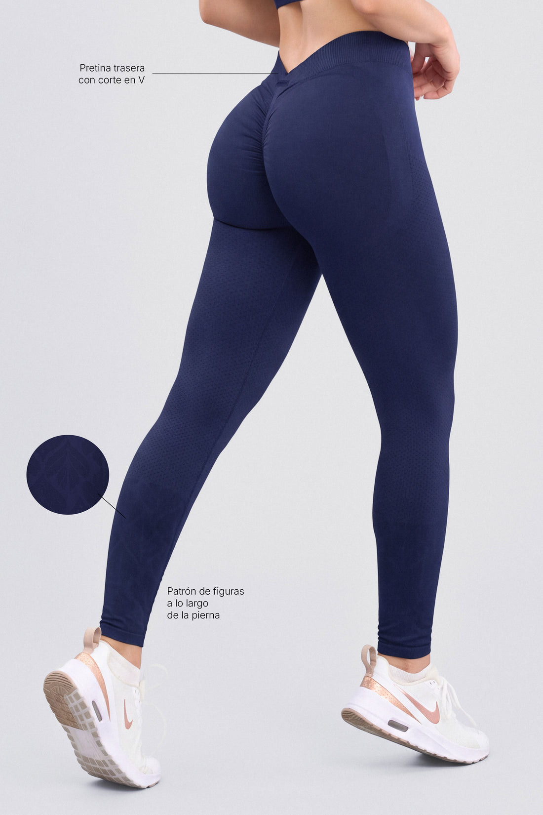 LEGGINGS SEAMLESS AZUL MARINO AJUSTE PERFECTO PPC