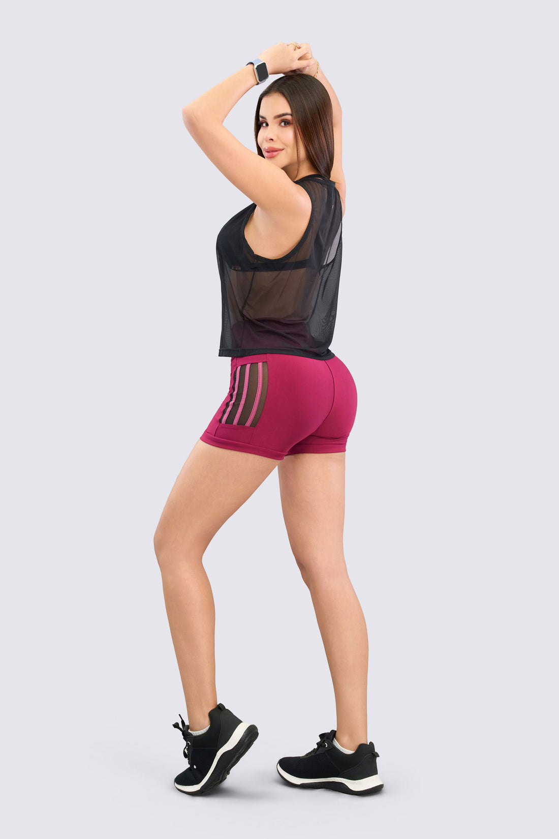 SHORT VINOTINTO MALLA LATERAL RVC