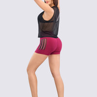 SHORT VINOTINTO MALLA LATERAL RVC