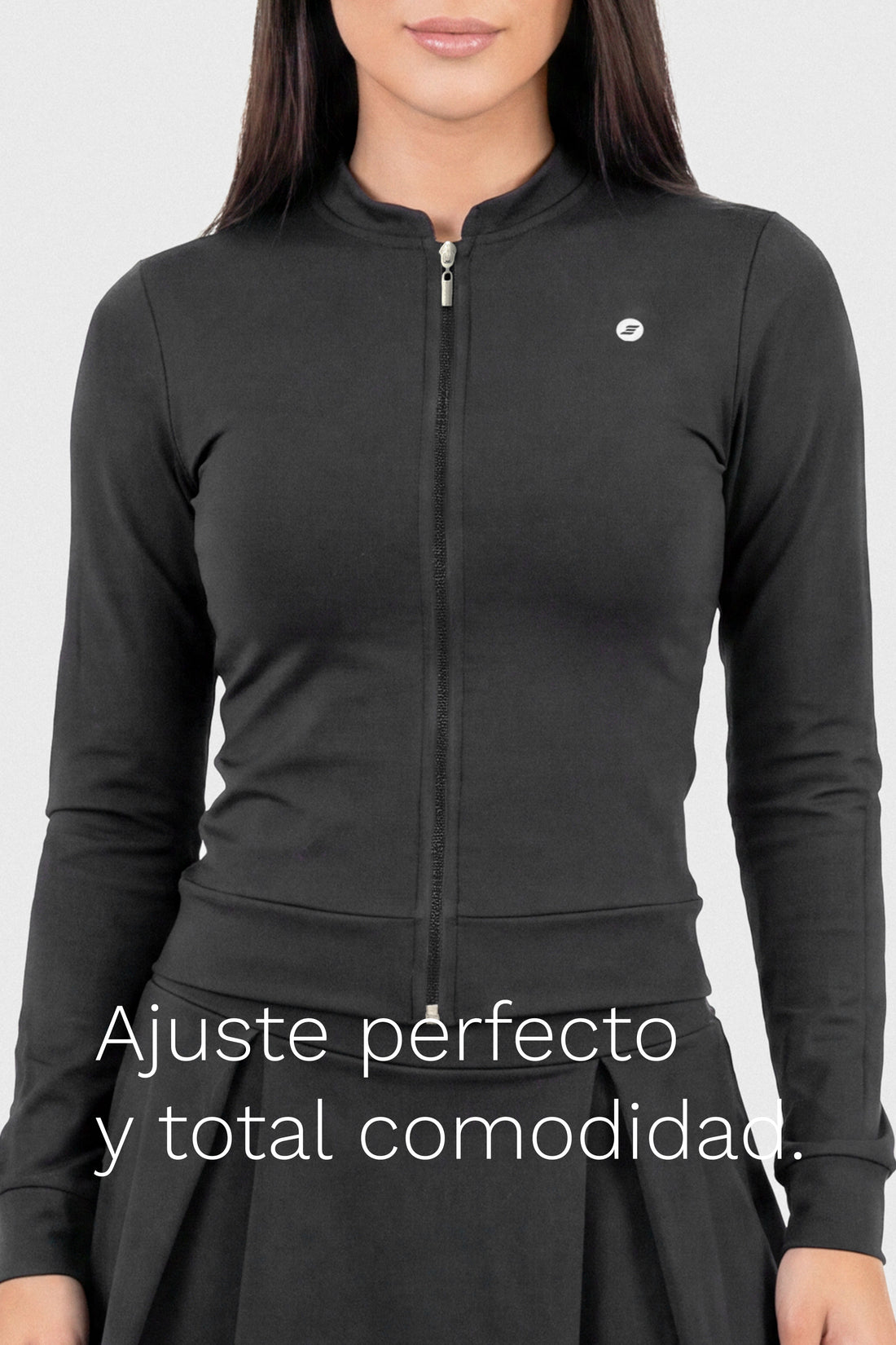 CHAQUETA NEGRA CIERRE FRONTAL RVC