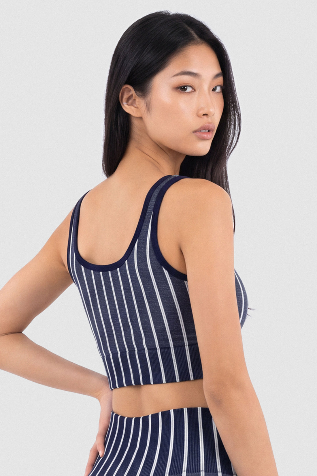 TOP AZUL ESTAMPADO DE FRANJAS PPC