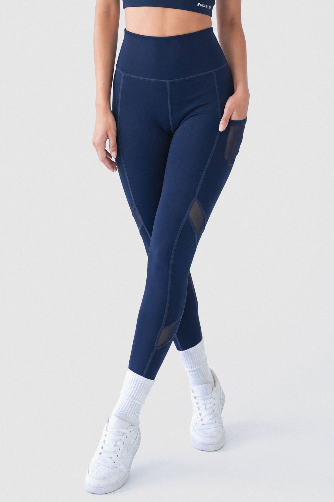 LEGGINGS AZUL NAVY MALLA TRANSLÚCIDA  PPC