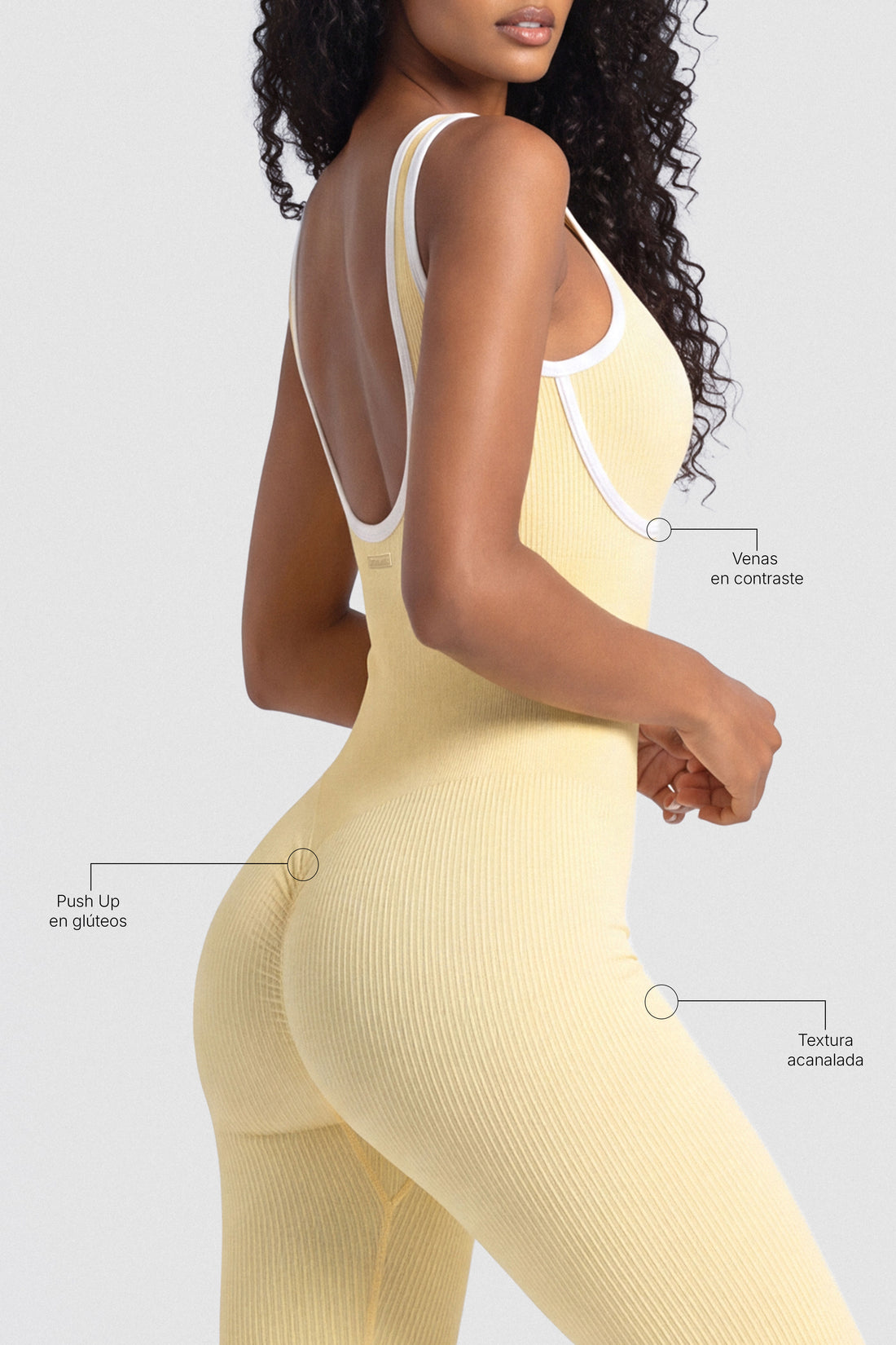 ENTERIZO SIN COSTURAS AMARILLO CON  VENAS EN CONTRASTE PPC