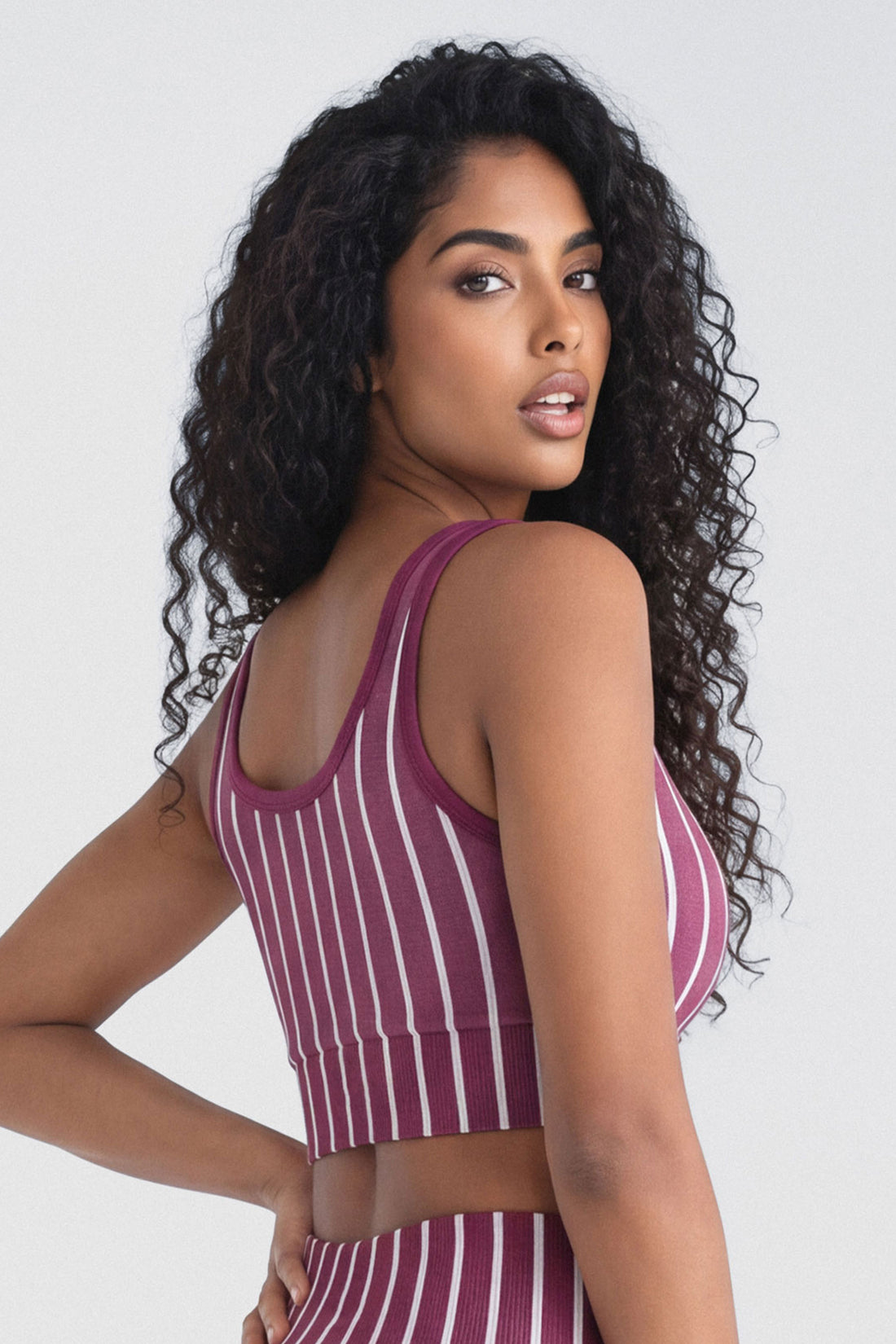 TOP VINOTINTO ESTAMPADO DE FRANJAS PPC