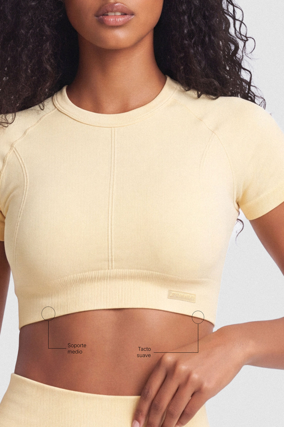 TOP AMARILLO MANTEQUILLA DEPORTIVO MANGA CORTA PPC